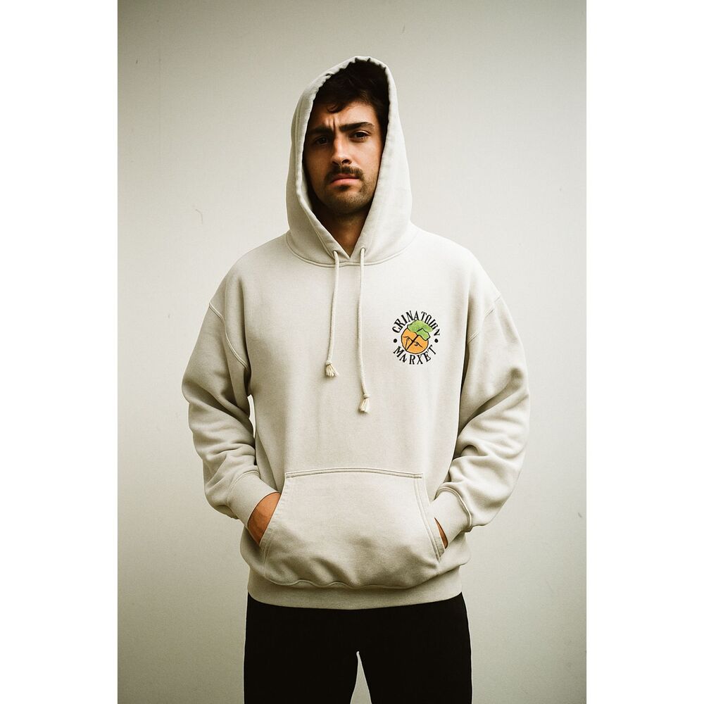 Chinatown Market Cream Basketball Pullover Hoodie Top  Mens Size Large